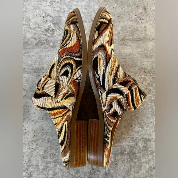 Band Of Gypsies Greta Mules Tapestry Slip-On Buckle brown Size 7 - Picture 7 of 10